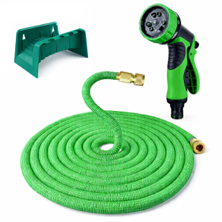 Set furtun pentru gradina extensibil, 22.5m lungime, pistol, conectori metal