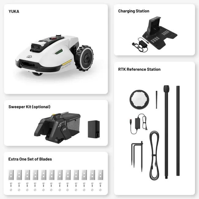 Robot de tuns gazonul, Yuka, 2000mp, fara fir perimetral + cos colector motorizat