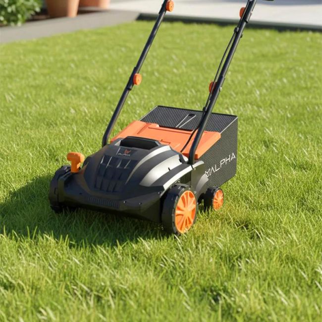 Scarificator si aerator pentru gazon, ALPHA LAWN, electric 1500W, latime 32cm, cos 30L