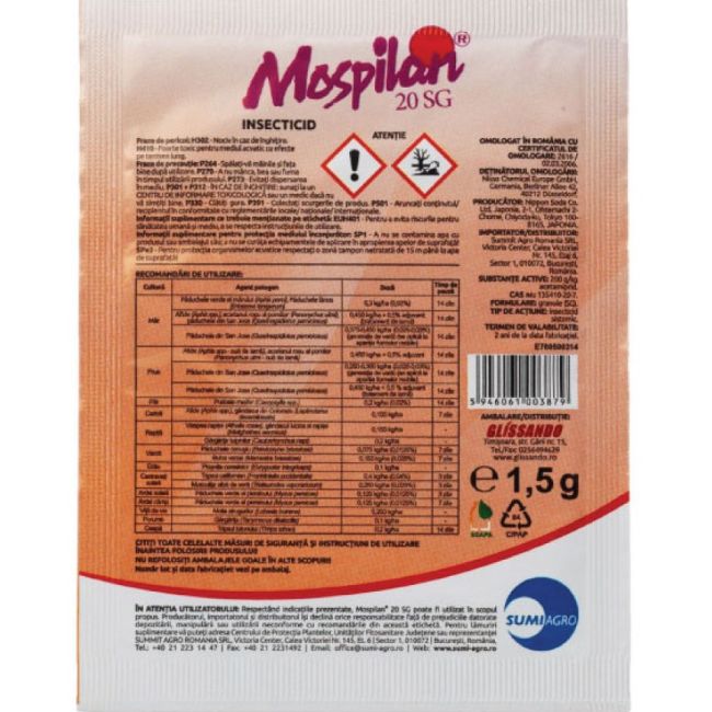 Mospilan - Insecticid pentru Pomi Fructiferi si Vita de Vie 1,5gr