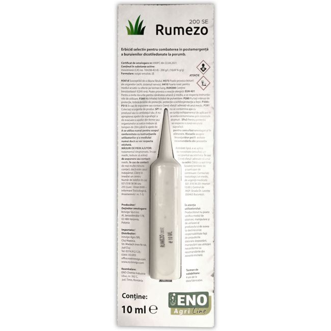 Rumezo erbicid pentru gazon, anti-buruieni  cu frunza lata sau ingusta - 10ml